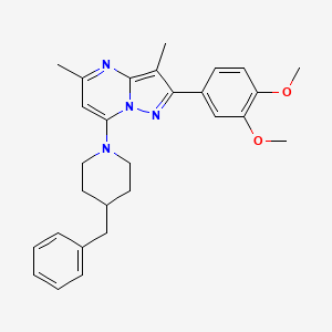 7-(4-Benzylpiperidin-1-yl)-2-(3,4-dimethoxyphenyl)-3,5-dimethylpyrazolo[1,5-a]pyrimidine