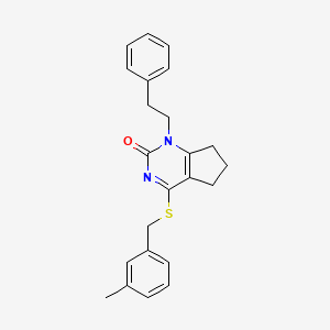 4-[(3-methylbenzyl)sulfanyl]-1-(2-phenylethyl)-1,5,6,7-tetrahydro-2H-cyclopenta[d]pyrimidin-2-one