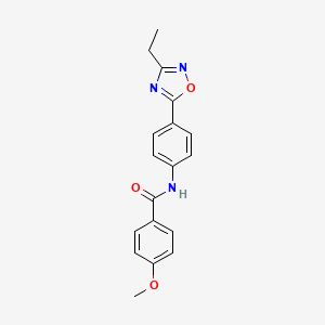 molecular formula C18H17N3O3 B11334715 N-[4-(3-ethyl-1,2,4-oxadiazol-5-yl)phenyl]-4-methoxybenzamide 