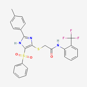 2-{[2-(4-methylphenyl)-4-(phenylsulfonyl)-1H-imidazol-5-yl]sulfanyl}-N-[2-(trifluoromethyl)phenyl]acetamide