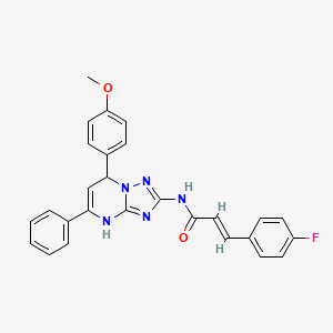 molecular formula C27H22FN5O2 B11334724 (2E)-3-(4-fluorophenyl)-N-[7-(4-methoxyphenyl)-5-phenyl-3,7-dihydro[1,2,4]triazolo[1,5-a]pyrimidin-2-yl]prop-2-enamide 