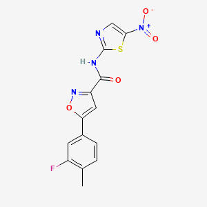 5-(3-fluoro-4-methylphenyl)-N-(5-nitro-1,3-thiazol-2-yl)-1,2-oxazole-3-carboxamide