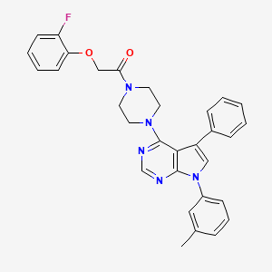 2-(2-fluorophenoxy)-1-{4-[7-(3-methylphenyl)-5-phenyl-7H-pyrrolo[2,3-d]pyrimidin-4-yl]piperazin-1-yl}ethanone