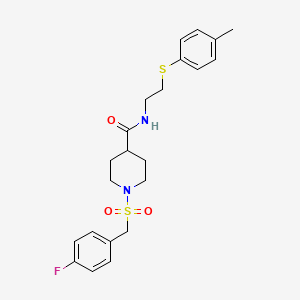 1-[(4-fluorobenzyl)sulfonyl]-N-{2-[(4-methylphenyl)sulfanyl]ethyl}piperidine-4-carboxamide