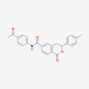 molecular formula C25H21NO4 B11334786 N-(4-acetylphenyl)-3-(4-methylphenyl)-1-oxo-3,4-dihydro-1H-isochromene-6-carboxamide 