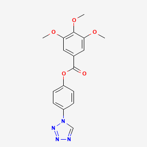 molecular formula C17H16N4O5 B11334799 4-(1H-tetrazol-1-yl)phenyl 3,4,5-trimethoxybenzoate 