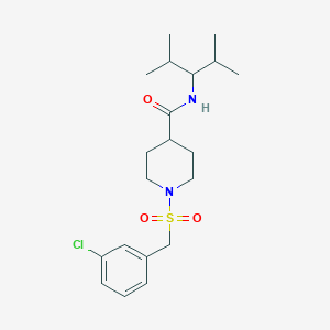 molecular formula C20H31ClN2O3S B11334821 1-[(3-chlorobenzyl)sulfonyl]-N-(2,4-dimethylpentan-3-yl)piperidine-4-carboxamide 