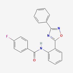 4-fluoro-N-[2-(3-phenyl-1,2,4-oxadiazol-5-yl)phenyl]benzamide