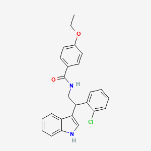 molecular formula C25H23ClN2O2 B11334851 N-[2-(2-chlorophenyl)-2-(1H-indol-3-yl)ethyl]-4-ethoxybenzamide 