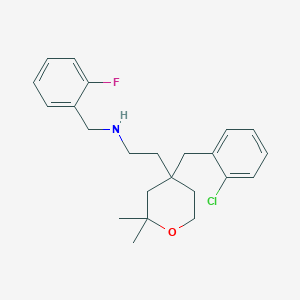 molecular formula C23H29ClFNO B11334870 2-[4-(2-chlorobenzyl)-2,2-dimethyltetrahydro-2H-pyran-4-yl]-N-(2-fluorobenzyl)ethanamine 