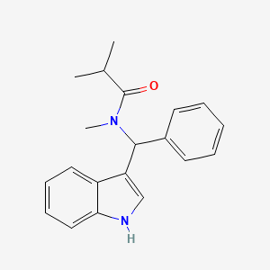 N-[1H-indol-3-yl(phenyl)methyl]-N,2-dimethylpropanamide