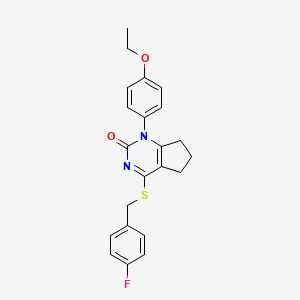 1-(4-ethoxyphenyl)-4-[(4-fluorobenzyl)sulfanyl]-1,5,6,7-tetrahydro-2H-cyclopenta[d]pyrimidin-2-one