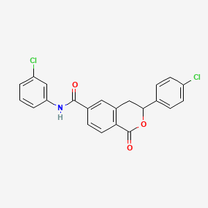 N-(3-chlorophenyl)-3-(4-chlorophenyl)-1-oxo-3,4-dihydro-1H-isochromene-6-carboxamide