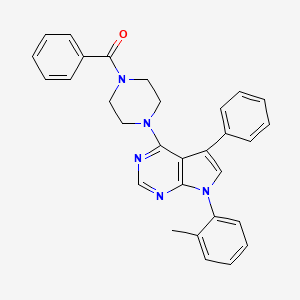 molecular formula C30H27N5O B11334948 {4-[7-(2-methylphenyl)-5-phenyl-7H-pyrrolo[2,3-d]pyrimidin-4-yl]piperazin-1-yl}(phenyl)methanone 