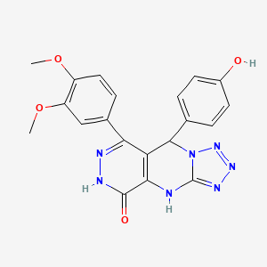 10-(3,4-dimethoxyphenyl)-8-(4-hydroxyphenyl)-2,4,5,6,7,11,12-heptazatricyclo[7.4.0.03,7]trideca-1(9),3,5,10-tetraen-13-one