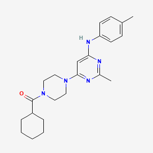 molecular formula C23H31N5O B11334954 Cyclohexyl(4-(2-methyl-6-(p-tolylamino)pyrimidin-4-yl)piperazin-1-yl)methanone 