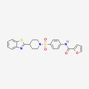 molecular formula C23H21N3O4S2 B11334961 N-(4-{[4-(1,3-benzothiazol-2-yl)piperidin-1-yl]sulfonyl}phenyl)furan-2-carboxamide 