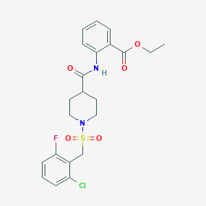 Ethyl 2-[({1-[(2-chloro-6-fluorobenzyl)sulfonyl]piperidin-4-yl}carbonyl)amino]benzoate