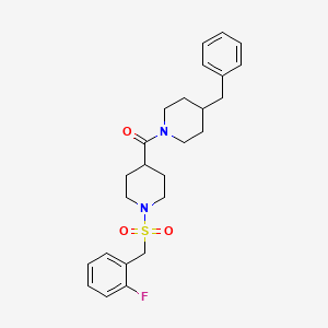 molecular formula C25H31FN2O3S B11334989 (4-Benzylpiperidin-1-yl){1-[(2-fluorobenzyl)sulfonyl]piperidin-4-yl}methanone 