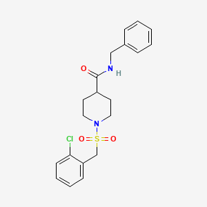 molecular formula C20H23ClN2O3S B11335014 N-benzyl-1-[(2-chlorobenzyl)sulfonyl]piperidine-4-carboxamide 