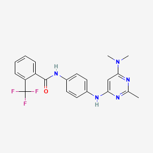 molecular formula C21H20F3N5O B11335066 N-(4-{[6-(dimethylamino)-2-methylpyrimidin-4-yl]amino}phenyl)-2-(trifluoromethyl)benzamide 