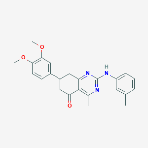 7-(3,4-dimethoxyphenyl)-4-methyl-2-[(3-methylphenyl)amino]-7,8-dihydroquinazolin-5(6H)-one