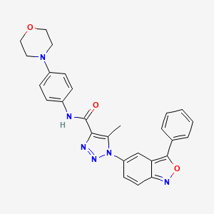 molecular formula C27H24N6O3 B11335145 5-methyl-N-[4-(morpholin-4-yl)phenyl]-1-(3-phenyl-2,1-benzoxazol-5-yl)-1H-1,2,3-triazole-4-carboxamide 