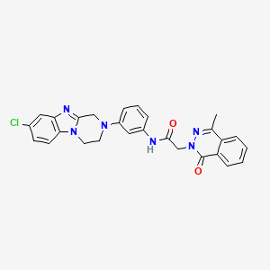 molecular formula C27H23ClN6O2 B11335180 N-[3-(8-Chloro-3,4-dihydropyrazino[1,2-A]benzimidazol-2(1H)-YL)phenyl]-2-(4-methyl-1-oxo-2(1H)-phthalazinyl)acetamide 