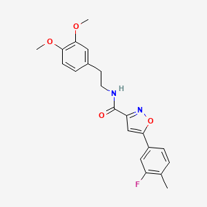 molecular formula C21H21FN2O4 B11335185 N-[2-(3,4-dimethoxyphenyl)ethyl]-5-(3-fluoro-4-methylphenyl)-1,2-oxazole-3-carboxamide 