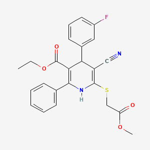 Ethyl 5-cyano-4-(3-fluorophenyl)-6-[(2-methoxy-2-oxoethyl)sulfanyl]-2-phenyl-1,4-dihydropyridine-3-carboxylate