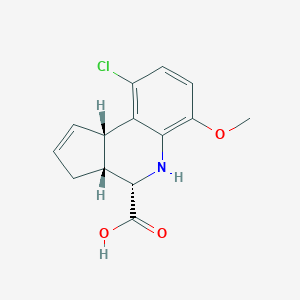 B113352 (3aR,4S,9bS)-9-chloro-6-methoxy-3a,4,5,9b-tetrahydro-3H-cyclopenta[c]quinoline-4-carboxylic acid CAS No. 956189-13-2