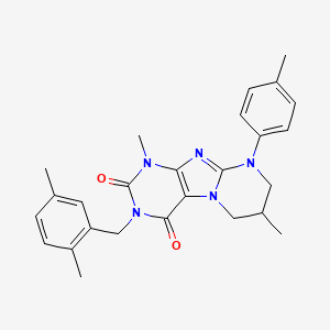 3-[(2,5-dimethylphenyl)methyl]-1,7-dimethyl-9-(4-methylphenyl)-7,8-dihydro-6H-purino[7,8-a]pyrimidine-2,4-dione