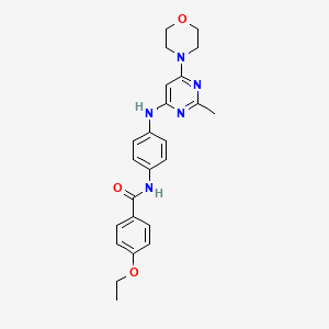 molecular formula C24H27N5O3 B11335212 4-ethoxy-N-(4-((2-methyl-6-morpholinopyrimidin-4-yl)amino)phenyl)benzamide 