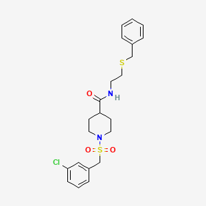 N-[2-(benzylsulfanyl)ethyl]-1-[(3-chlorobenzyl)sulfonyl]piperidine-4-carboxamide