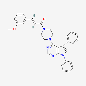 (2E)-1-(4-{5,7-Diphenyl-7H-pyrrolo[2,3-D]pyrimidin-4-YL}piperazin-1-YL)-3-(3-methoxyphenyl)prop-2-EN-1-one