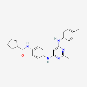 molecular formula C24H27N5O B11335250 N-[4-({2-methyl-6-[(4-methylphenyl)amino]pyrimidin-4-yl}amino)phenyl]cyclopentanecarboxamide 