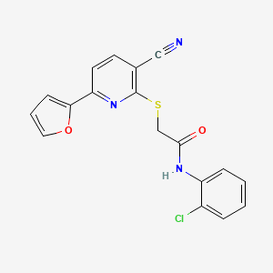 N-(2-chlorophenyl)-2-{[3-cyano-6-(furan-2-yl)pyridin-2-yl]sulfanyl}acetamide