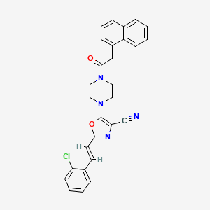 2-[(E)-2-(2-chlorophenyl)ethenyl]-5-[4-(naphthalen-1-ylacetyl)piperazin-1-yl]-1,3-oxazole-4-carbonitrile