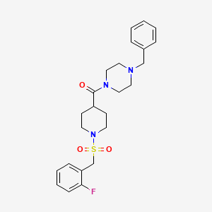 (4-Benzylpiperazin-1-yl){1-[(2-fluorobenzyl)sulfonyl]piperidin-4-yl}methanone