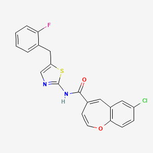 7-chloro-N-[5-(2-fluorobenzyl)-1,3-thiazol-2-yl]-1-benzoxepine-4-carboxamide