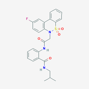 2-{[(9-fluoro-5,5-dioxido-6H-dibenzo[c,e][1,2]thiazin-6-yl)acetyl]amino}-N-(2-methylpropyl)benzamide