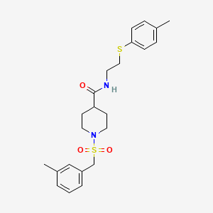 1-[(3-methylbenzyl)sulfonyl]-N-{2-[(4-methylphenyl)sulfanyl]ethyl}piperidine-4-carboxamide