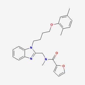 N-({1-[4-(2,5-dimethylphenoxy)butyl]-1H-benzimidazol-2-yl}methyl)-N-methylfuran-2-carboxamide