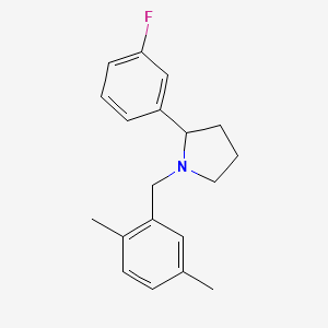 molecular formula C19H22FN B11335301 1-[(2,5-Dimethylphenyl)methyl]-2-(3-fluorophenyl)pyrrolidine 