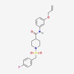 molecular formula C22H25FN2O4S B11335306 1-[(4-fluorobenzyl)sulfonyl]-N-[3-(prop-2-en-1-yloxy)phenyl]piperidine-4-carboxamide 