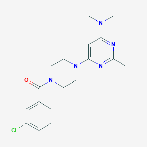 molecular formula C18H22ClN5O B11335319 6-[4-(3-chlorobenzoyl)piperazin-1-yl]-N,N,2-trimethylpyrimidin-4-amine 