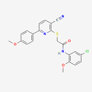 N-(5-chloro-2-methoxyphenyl)-2-{[3-cyano-6-(4-methoxyphenyl)pyridin-2-yl]sulfanyl}acetamide