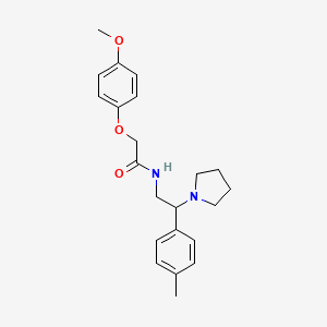 2-(4-methoxyphenoxy)-N-[2-(4-methylphenyl)-2-(pyrrolidin-1-yl)ethyl]acetamide