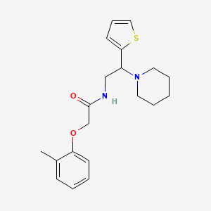 2-(2-methylphenoxy)-N-[2-(piperidin-1-yl)-2-(thiophen-2-yl)ethyl]acetamide