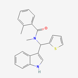 N-[1H-indol-3-yl(thiophen-2-yl)methyl]-N,2-dimethylbenzamide